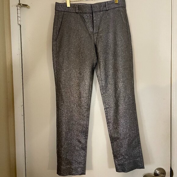 Banana Republic Avery Silver Slacks 0P – Vintage Mid‑Rise Ankle Length - Picture 1 of 12